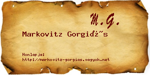 Markovitz Gorgiás névjegykártya